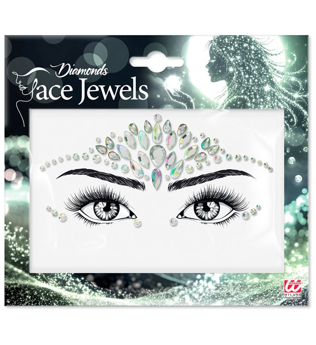 Strass Autocollant Pour Le Visage Diamants Argent / Bijoux Paillettes Autocollantes Diamond Argent / La Maison Du Déguisement
