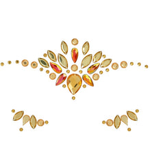 Strass Autocollant Pour Le Visage Diamants Jaune / Bijoux Paillettes Autocollantes Diamond Jaune / La Maison Du Déguisement