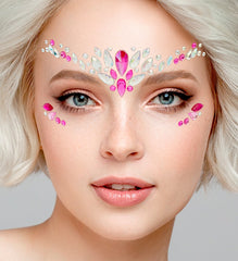 Strass Autocollant Pour Le Visage Charme Rose / Bijoux Paillettes Autocollantes Charm Rose / La Maison Du Déguisement