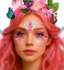Strass Autocollant Pour Le Visage Charme Rose / Bijoux Paillettes Autocollantes Charm Rose / La Maison Du Déguisement