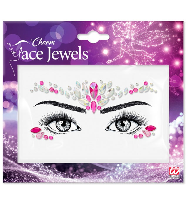 Strass Autocollant Pour Le Visage Charme Rose / Bijoux Paillettes Autocollantes Charm Rose / La Maison Du Déguisement