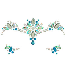 Strass Autocollant Pour Le Visage Reine Bleu / Bijoux Paillettes Autocollantes Princesse des Glaces Bleu / La Maison Du Déguisement