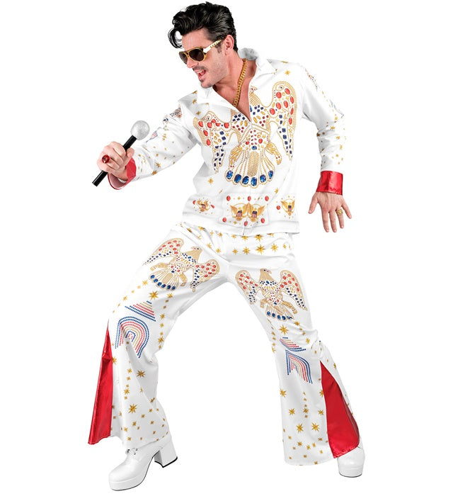 Déguisement Elvis BM Adulte / Costume Roi Du Rock’n’Roll Blanc Homme / La Maison Du Déguisement
