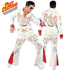 Déguisement Elvis BM Adulte / Costume Roi Du Rock’n’Roll Blanc Homme / La Maison Du Déguisement