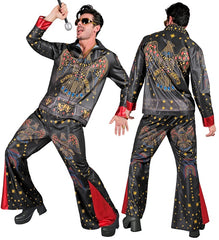 Déguisement Elvis Noir BM Adulte / Costume Roi Du Rock’n’Roll Noir Homme / La Maison Du Déguisement