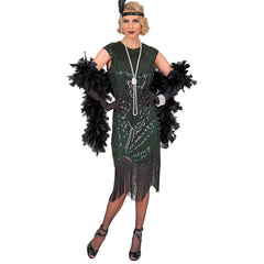 Location Déguisement Charleston Catherine Vert Luxe Adulte / Location Costume Robe Longue Gatsby Vert Femme / Location costume Charleston Gatsby Année 20 Rugissant / La Maison Du Déguisement