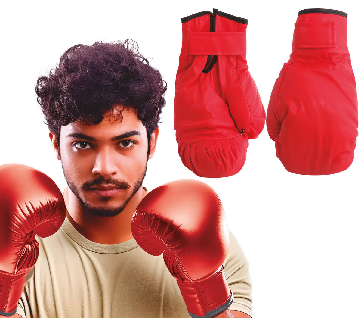 Paire Gants De Boxe Rouge / Gants de Boxeur / La Maison Du Déguisement