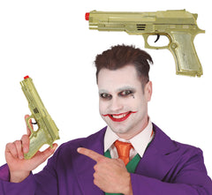 Pistolet Or métal / Pistolet Joker Dorée En Plastique / La Maison Du Déguisement