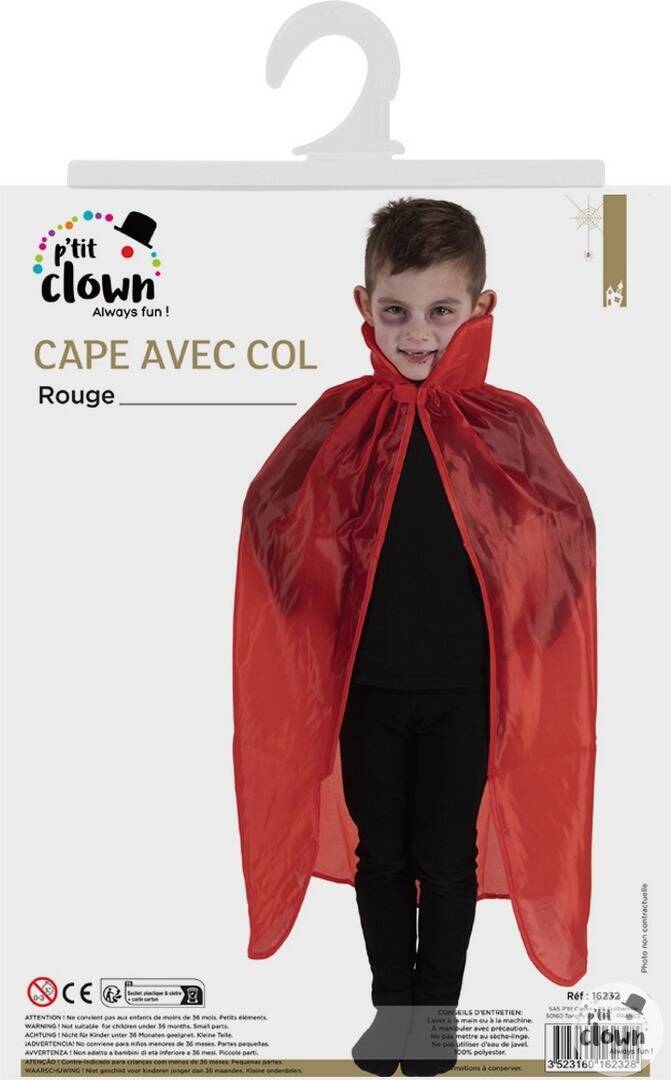 Cape Rouge Enfant / Cape Rouge avec Col Enfant / La Maison Du déguisement