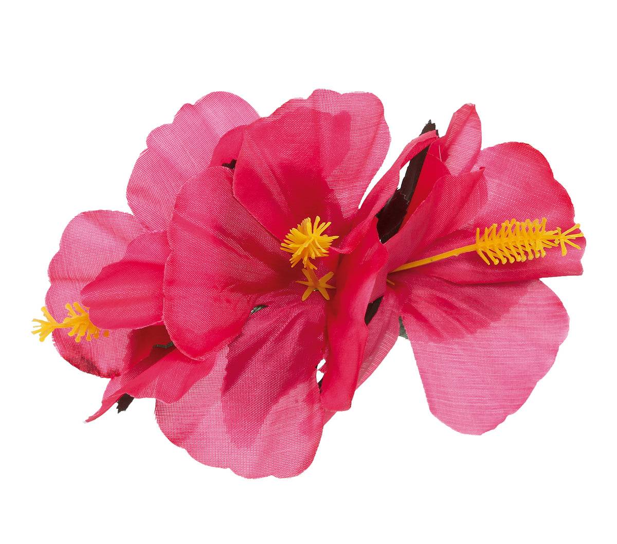 Epingle à Cheveux Hawaïenne avec 2 Hibiscus Rose / Barrette Fleurs Hibiscus Tropicale Rose / La Maison Du Déguisement