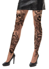 Collant Tatouage Gothique Noir / Collant Tatouages Punk Noir / Collant Tatouages Rockeur / La Maison Du Déguisement