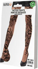 Collant Tatouage Gothique Noir / Collant Tatouages Punk Noir / Collant Tatouages Rockeur / La Maison Du Déguisement