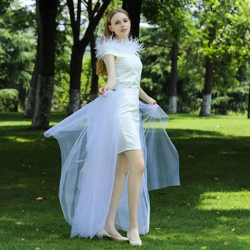 Tutu Femmes élégantes Blanc en tulle / Tutu Femmes élégantes résille Blanc / La Maison Du Déguisement
