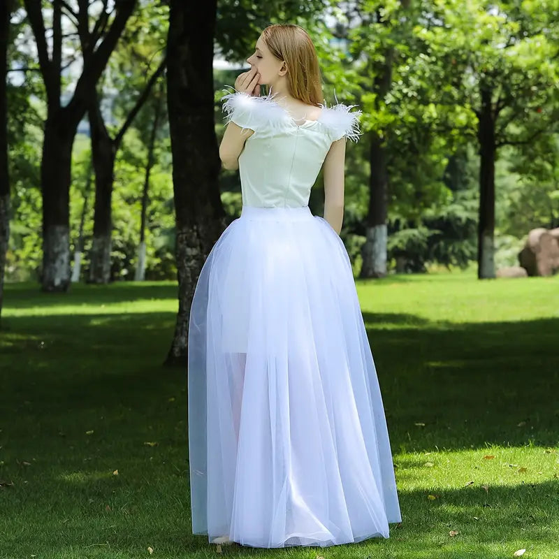 Tutu Femmes élégantes Blanc en tulle / Tutu Femmes élégantes résille Blanc / La Maison Du Déguisement