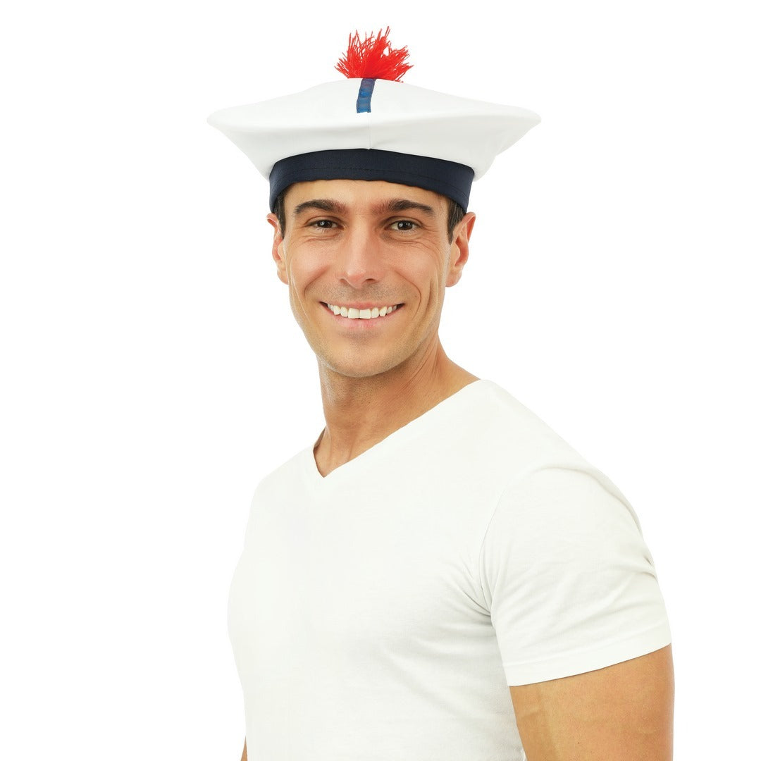 Béret Marin Adulte / Bob Marin blanc / Béret de marin Dennis / La Maison Du Déguisement