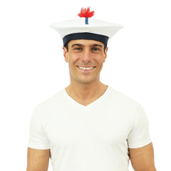 Béret Marin Adulte / Bob Marin blanc / Béret de marin Dennis / La Maison du Déguisement