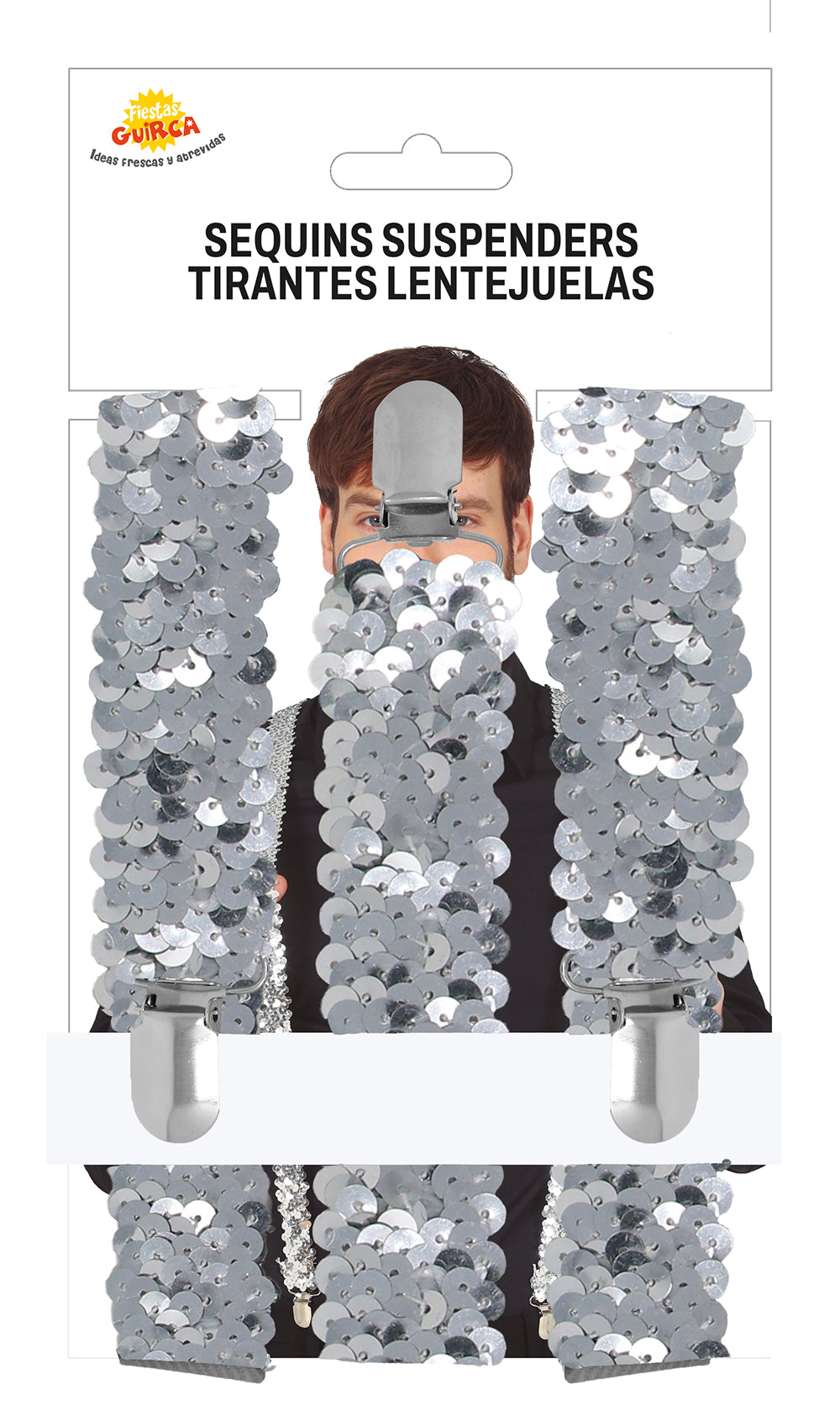 Bretelles sequins Argent / Meilleures Bretelles Sequins Argent / La Maison du Déguisement