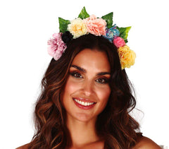 Serre Tête Fleurs Multicolores / Couronne De Fleurs Multicolores / La Maison Du Déguisement