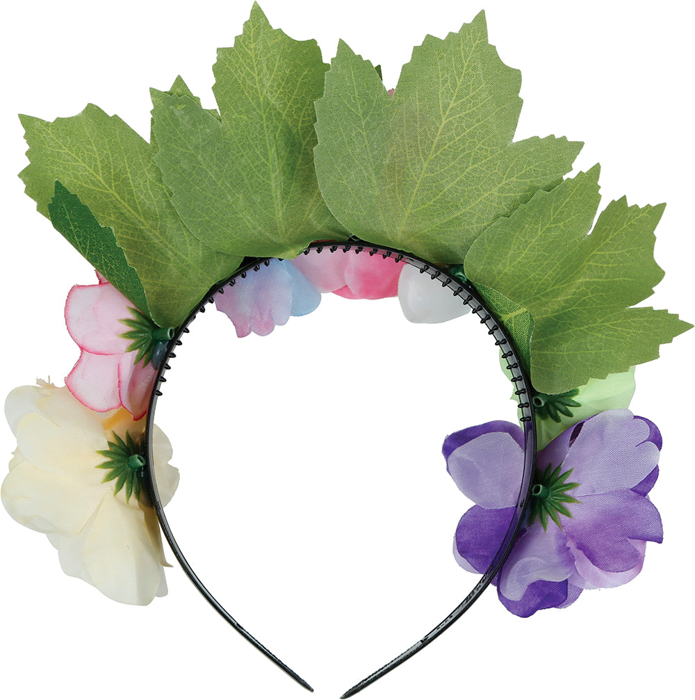 Serre Tête Fleurs Multicolores / Couronne De Fleurs Multicolores / La Maison Du Déguisement