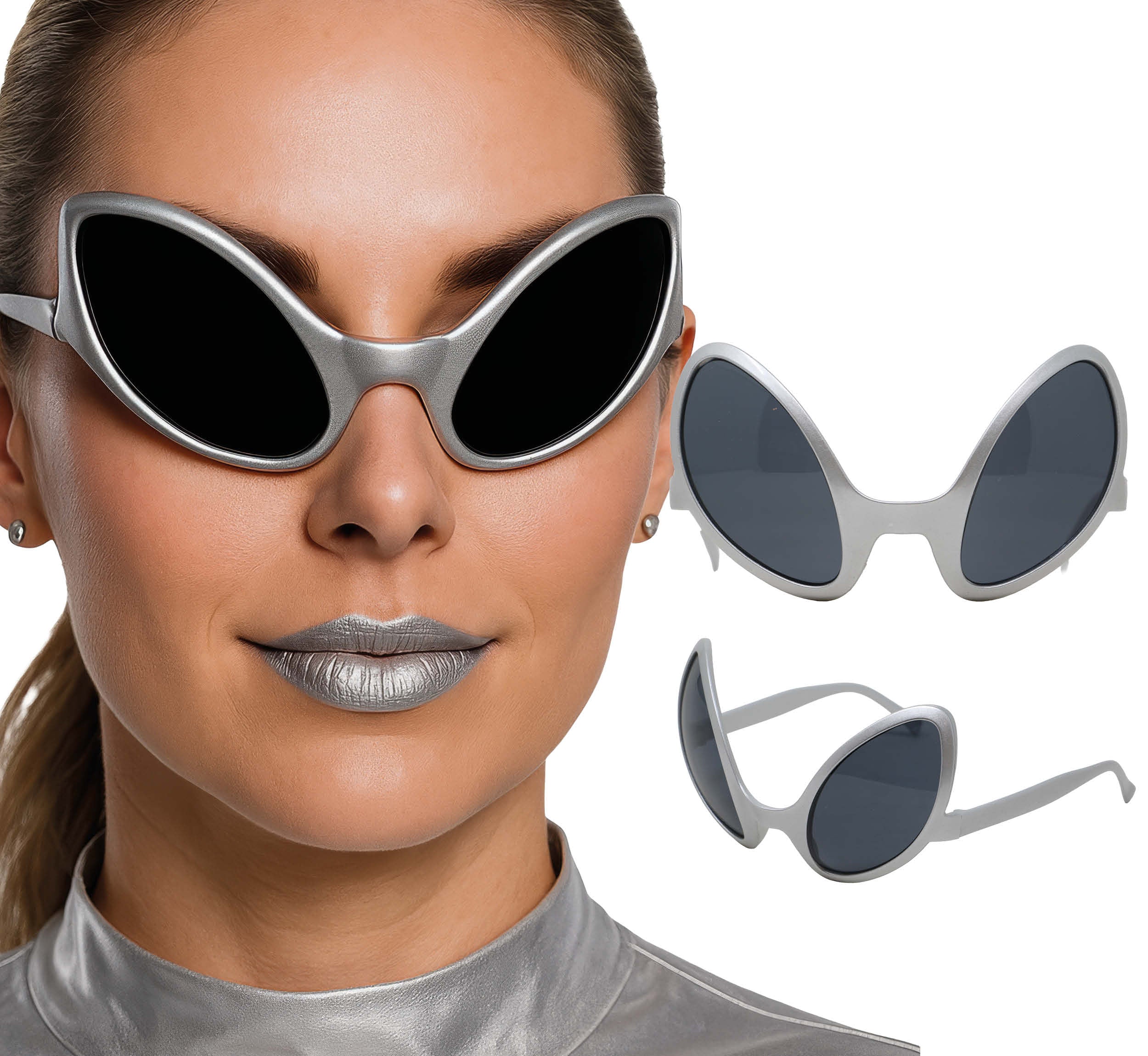Lunettes Alien Argent / Lunettes Extraterrestre Argent / Lunettes Space / La Maison Du Déguisement