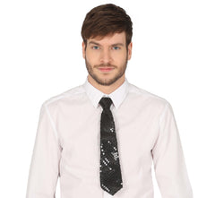 Cravate à Sequins Noir / Cravate Spangles Noir / Cravate Paillettes Noir / La Maison Du Déguisement