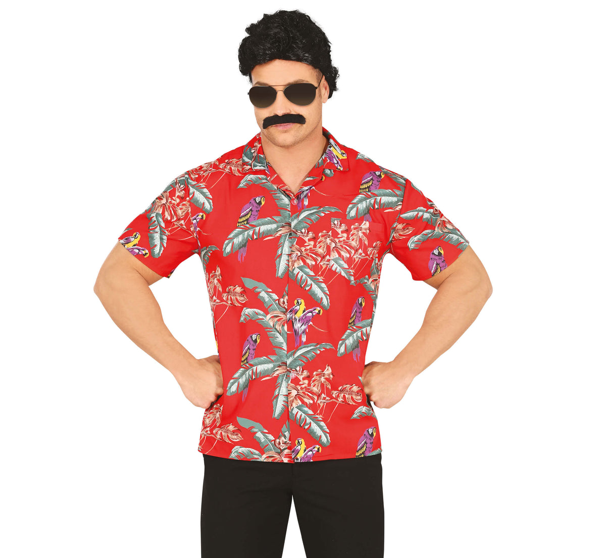 Déguisement Chemise hawaïenne Rouge / Déguisement Chemise Hawaii Rouge / La Maison Du Déguisement