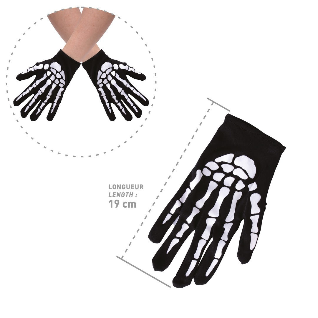 Gants De Squelette Enfant / Gants Courts Squelette Enfant / La maison Du Déguisement