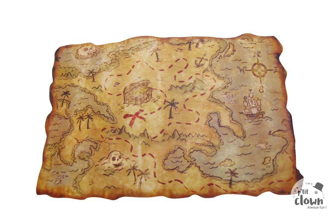 Carte au Trésor Pirate 29x45cm | Accessoires Déguisement | La Maison du Déguisement