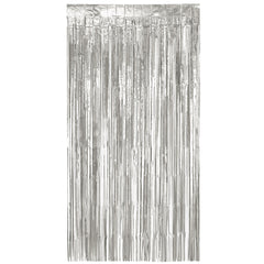 Rideau lamelles Argent / Rideau métallique Argent / Rideau en aluminium argent métallique / La Maison du Déguisement