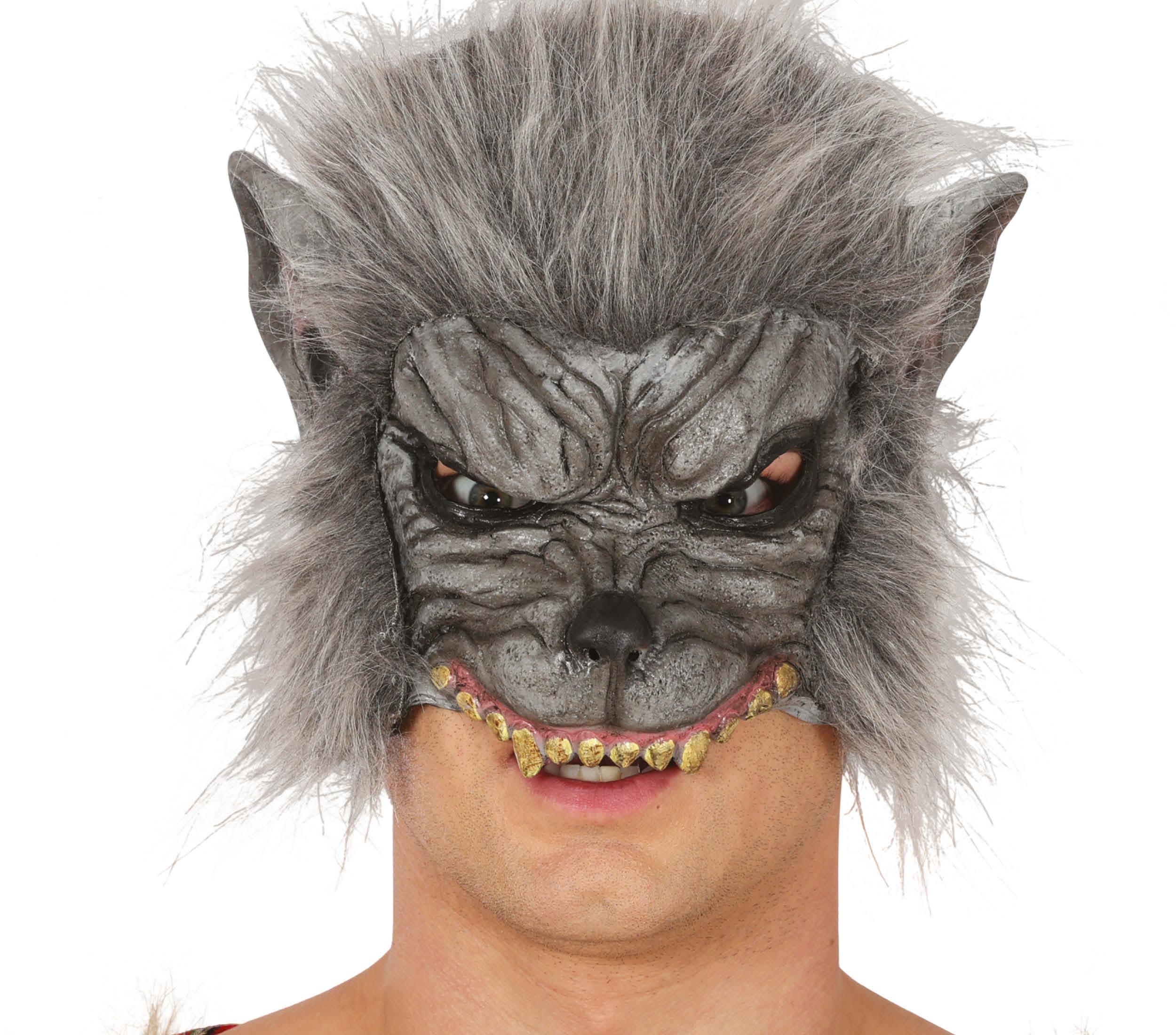 Masque de Loup Garou Vinyle / Demi Masque Loup garou Latex / La Maison Du Déguisement