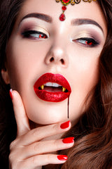 Canines De Vampire Or Avec Pâte / Canines Dracula Dorée / Deux Canines De Vampire à Coller Sur Vos Propres Dent / La Maison Du Déguisement