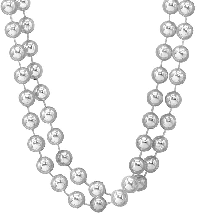 Colliers de Perles Argent Lot de Deux / Set de 2 Colliers de Perles Argent Brillants / La Maison Du Déguisement