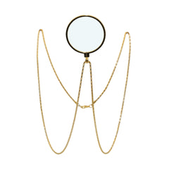 Monocle Doré / Monocle Avec Chaîne En Métal Or / La Maison Du Déguisement