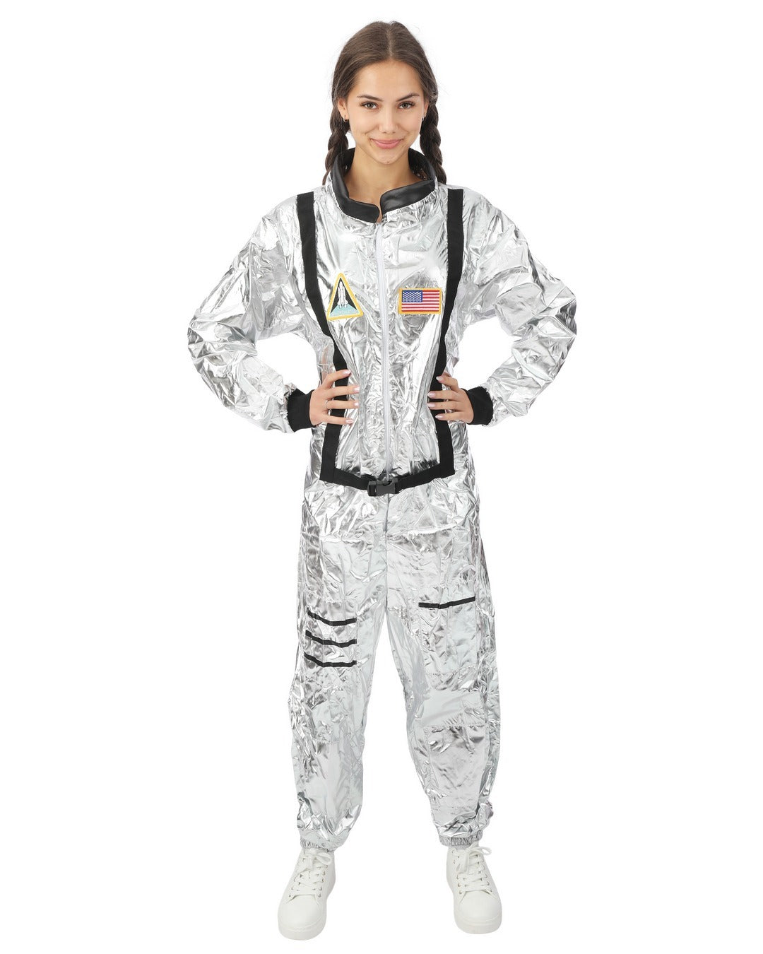 Location Déguisement Astronaute Argent Femme / Location Costume Combinaison Cosmonaute Adulte / La Maison Du Déguisement