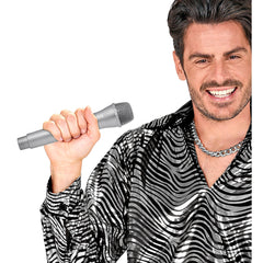Micro Disco Argent / Microphone Luxe Argent / Faux Micro Réaliste / Microphone Argent / La Maison Du Déguisement