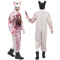 Déguisement Lapin Zombie Adulte / Costume Lapin Tueur Ensanglanté Halloween / La Maison Du Déguisement