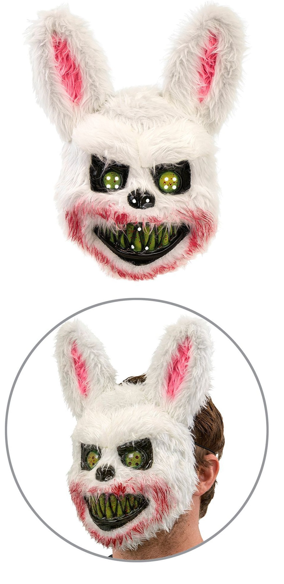 Masque Lapin Tueur Ensanglanté / Masque De Lapin Méchant Horreur / Masque Lapin Zombie Halloween / Masque Peluche Bloody Rabbit / La Maison Du Déguisement