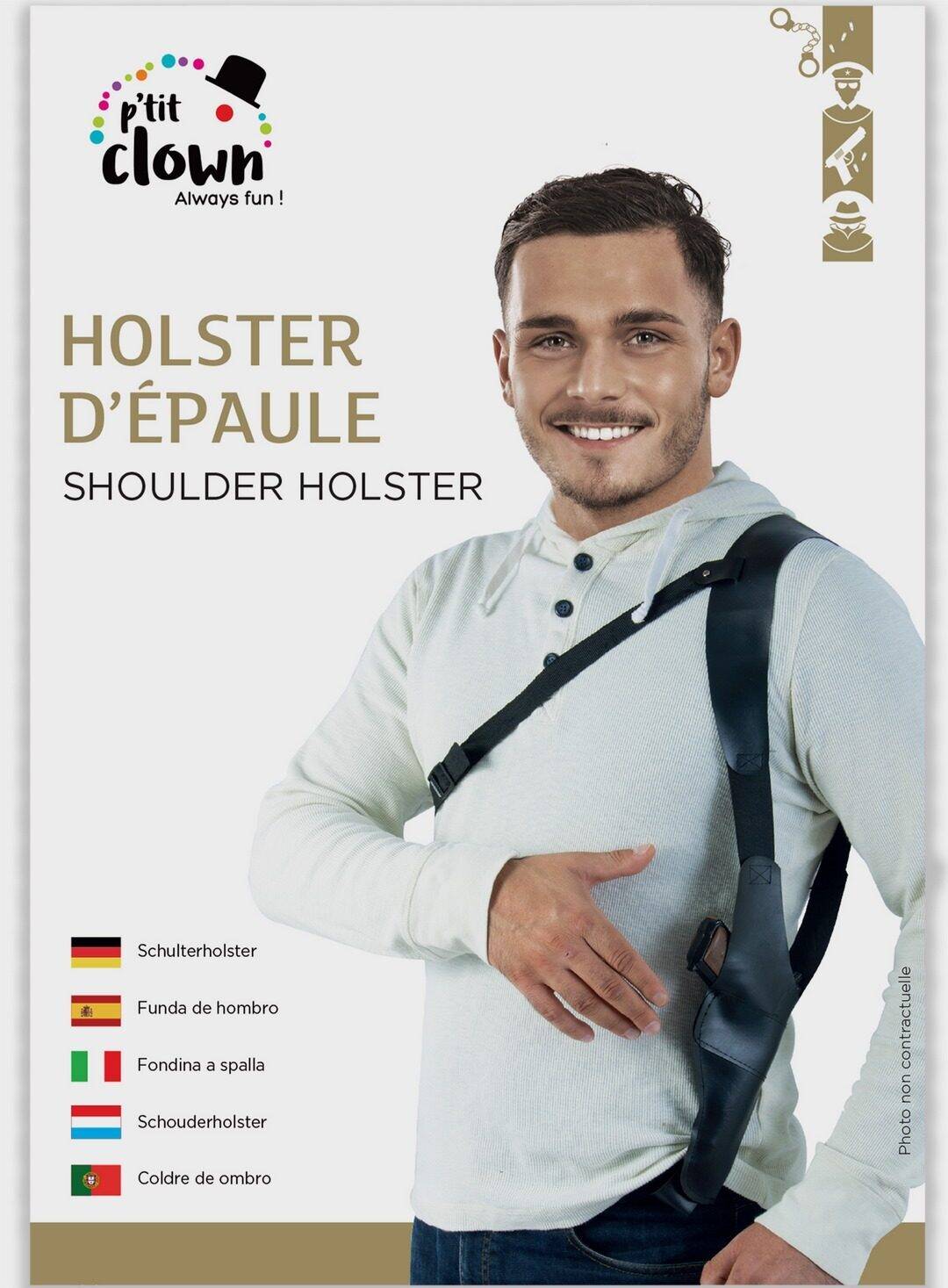 Holster D'épaule Noir / Holster De Police / Holster Noir / La Maison du Déguisement