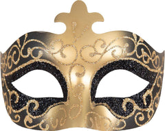 Loup Vénitien Noir et Or / Masque Venise Noir et Doré / La Maison Du Déguisement