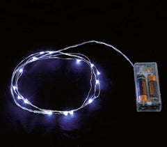 Guirlande Micro Led 20 Leds Blanc Froid Sur Fil d’argent / Ruban LED Blanc / Guirlande Fils Métaliques 2 mts cm 20 Led Blanc / La Maison Du Déguisement