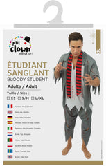 Déguisement étudiant sanglant Adulte / Costume Etudiant Zombie Halloween Homme / La Maison Du Déguisement