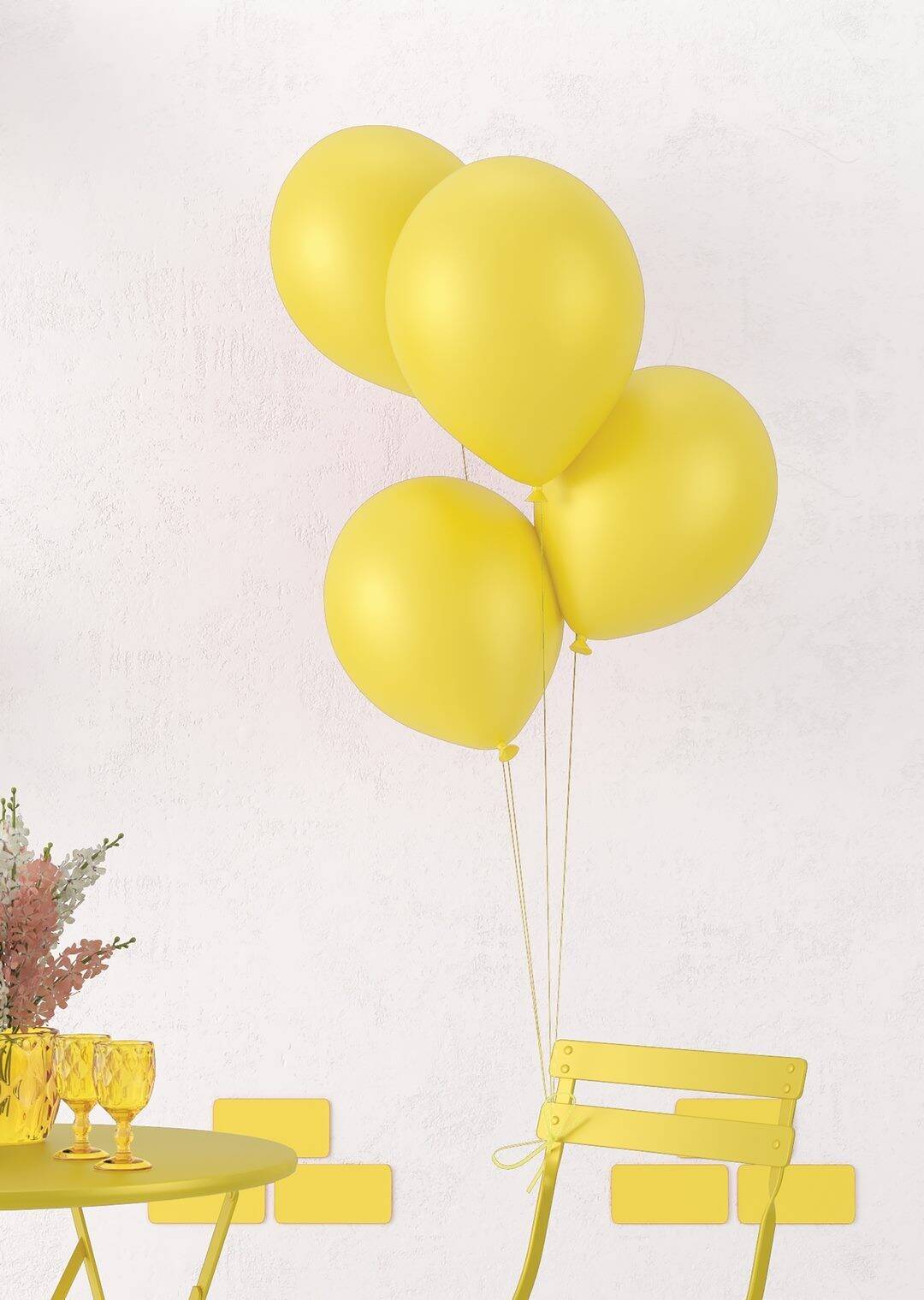 Ballons métallisés Jaune / Ballons en latex Jaune / La Maison du Déguisement
