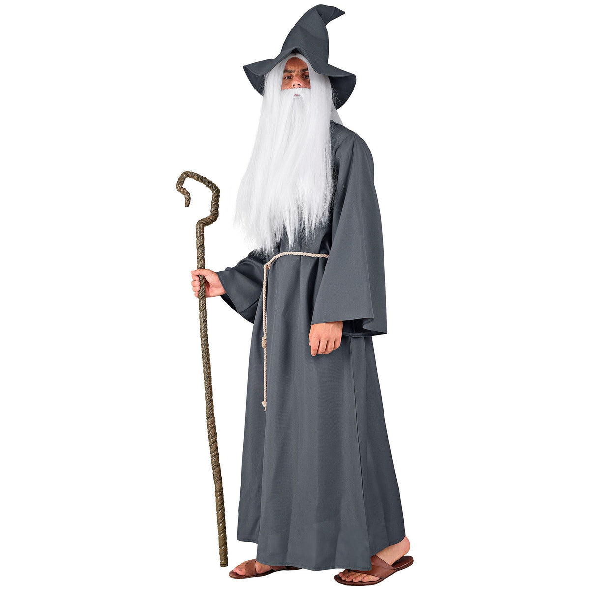 Location  Déguisement Sorcier Magicien Adulte / Location Costume Mage Gandalf Homme / Location Costume Druide Gris Adulte / La Maison Du Déguisement