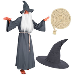 Location  Déguisement Sorcier Magicien Adulte / Location Costume Mage Gandalf Homme / Location Costume Druide Gris Adulte / La Maison Du Déguisement