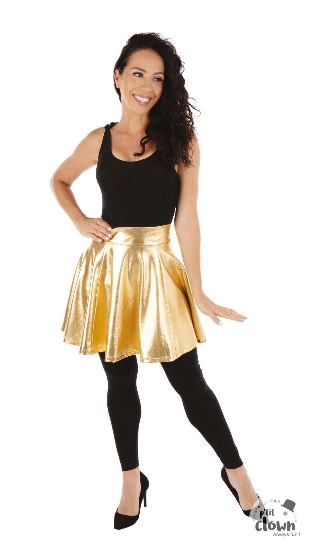 Jupe Disco Année 80 Dorée / Minijupe Shiny Disco Or / La Maison Du Déguisement