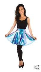 Jupe Disco Année 80 Bleu / Minijupe Shiny Disco Bleu / La Maison Du Déguisement