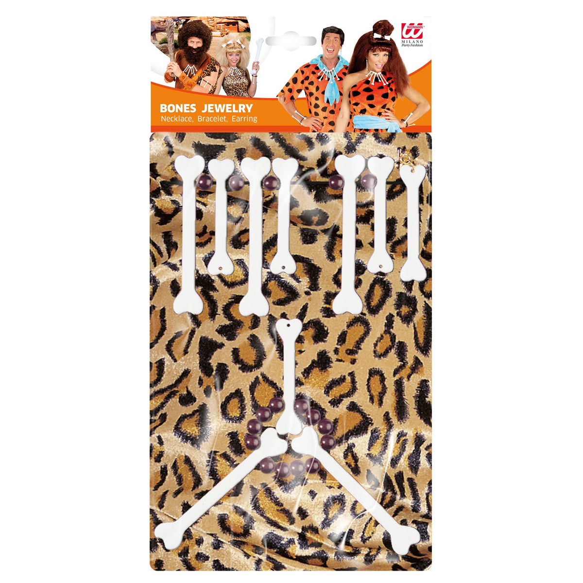 Set Cro magnon / Collier Os / Ensemble Bijoux Os Collier, Bracelet et Boucle d’Oreille / Collier Homme des cavernes, Cro-Magnon / La Maison Du Déguisement