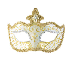 Loup Vénitien Or et Argent / Masque Venice Paillettes Dorée et Argent / La Maison Du Déguisement