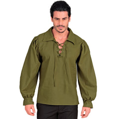 Chemise Moyen Age Vert / Chemise Robin des Bois / Chemise Paysan Vert / Chemise Tavernier médiéval Adulte / La Maison Du Déguisement
