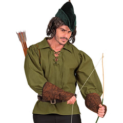 Chemise Moyen Age Vert / Chemise Robin des Bois / Chemise Paysan Vert / Chemise Tavernier médiéval Adulte / La Maison Du Déguisement